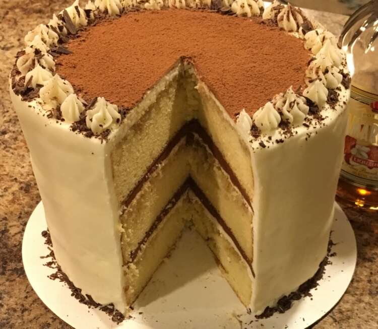 Tiramisu Layer Cake - slice