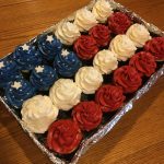 American Flag Cupcakes (red, white, and blue cupcakes decorated and arranged to resemble the American flag)