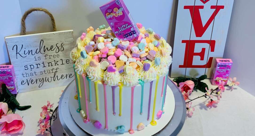 Conversation Heart Cake