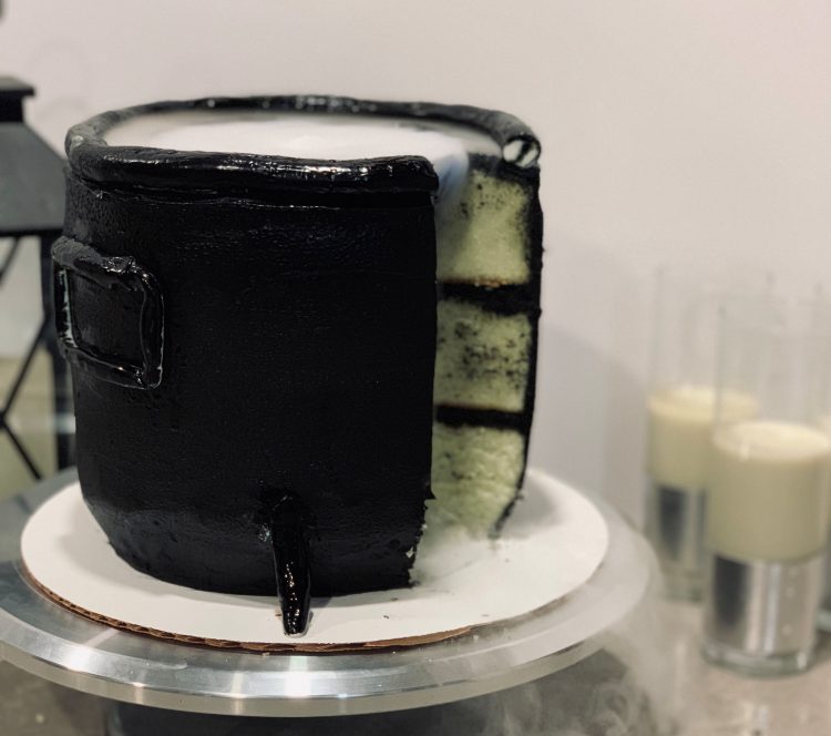 black cauldron cake