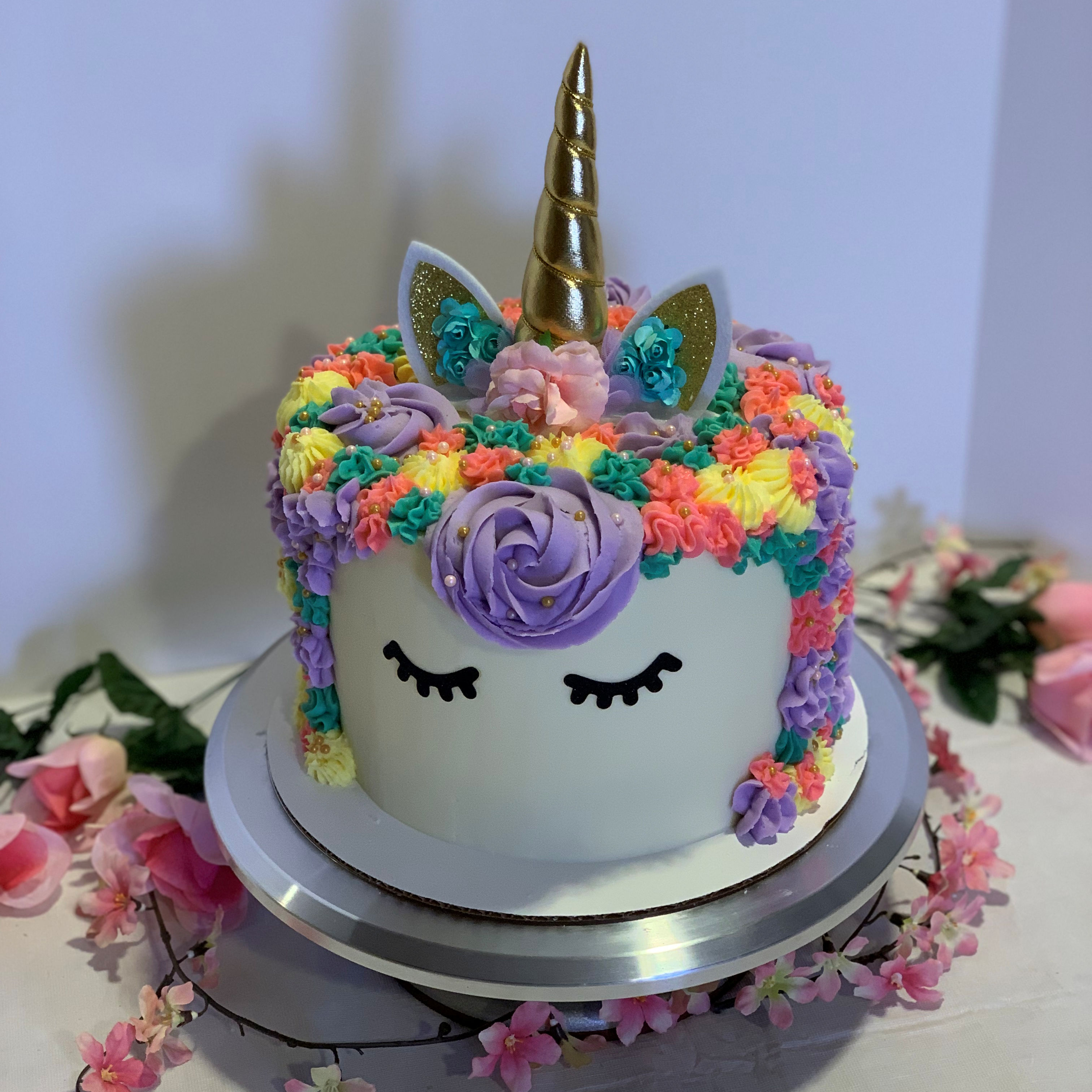 Purple Unicorn Unicorn Cake Square