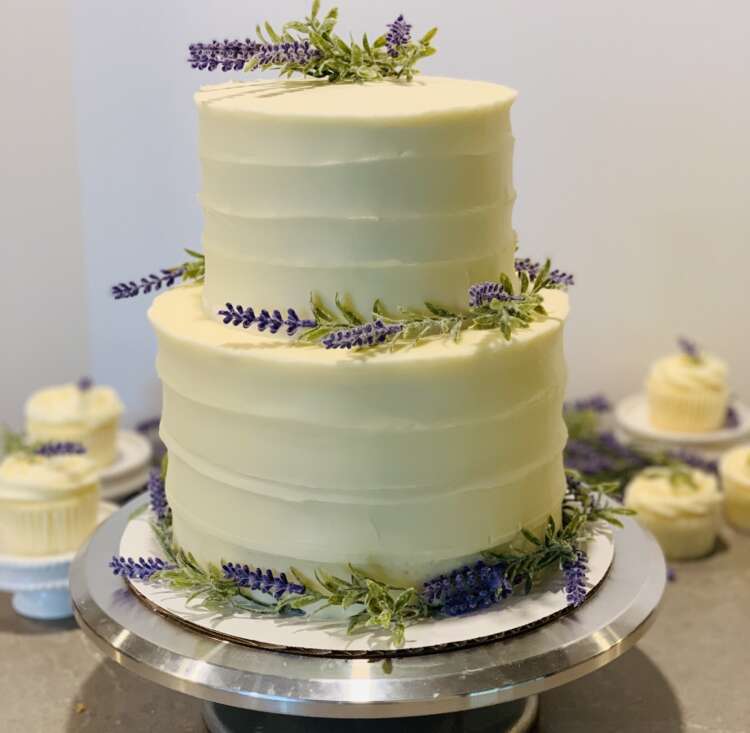 Vanilla Lavender Wedding Cake (2 tiers)