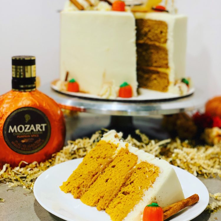 Mozart Pumpkin Liqueur Cake - cut
