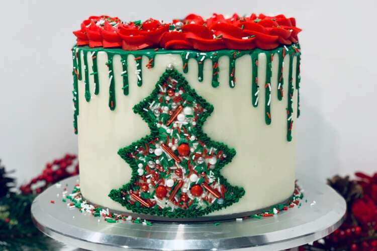 Sprinkle Christmas Tree Cake