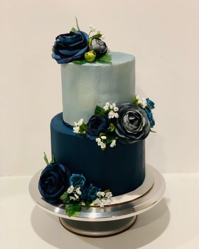 navy silver wedding