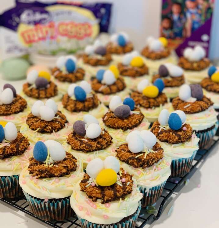 Easter Egg Samoas Cupcakes